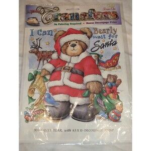 New JONES TONES VINTAGE COLOR IRON-ON TRANSFER #908 Santa Bear 9" x 9"
